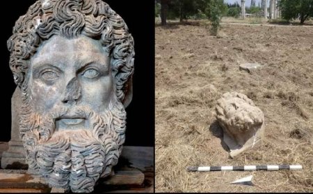 Aphrodisias'ta Zeus'a ait mermer baş bulundu